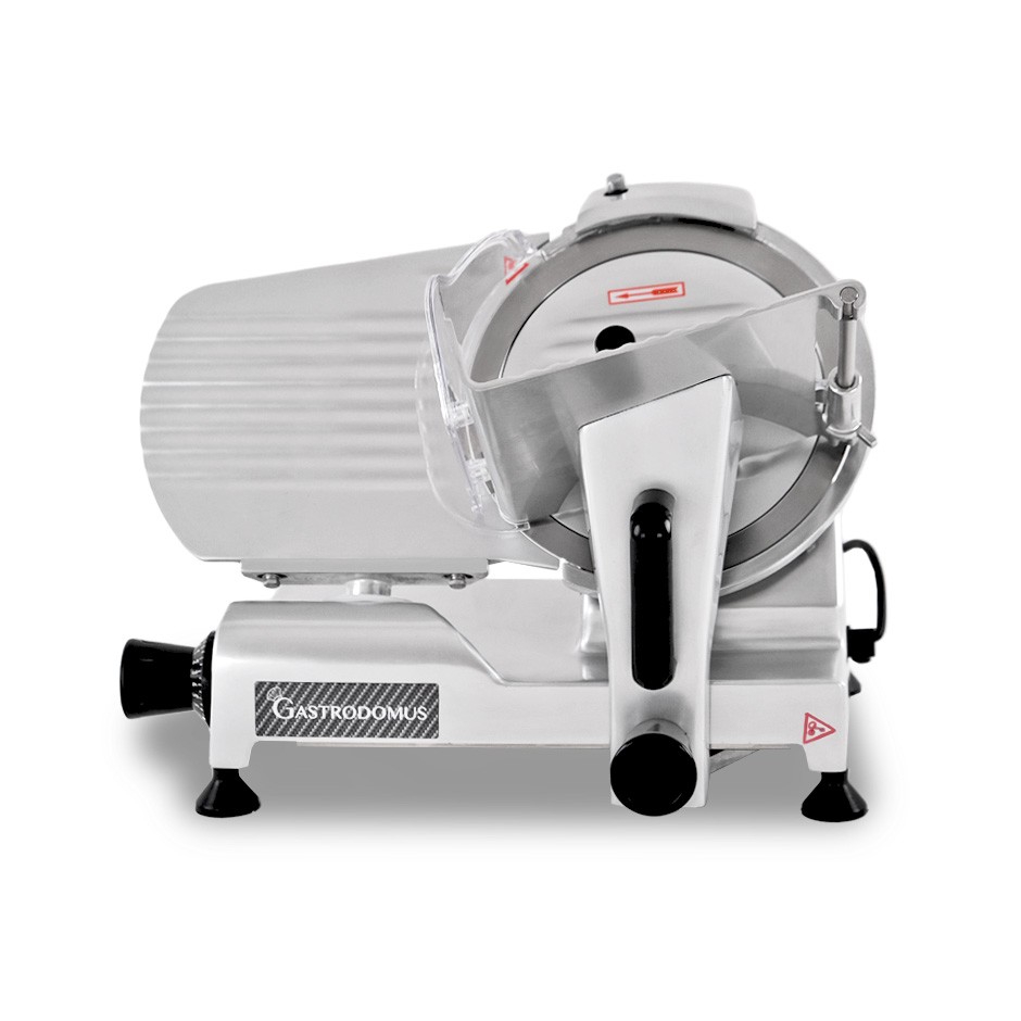 Halbautomatische Schwerkraftschneidemaschine aus eloxiertem Edelstahl, Messerdurchmesser 250 mm - Einphasig