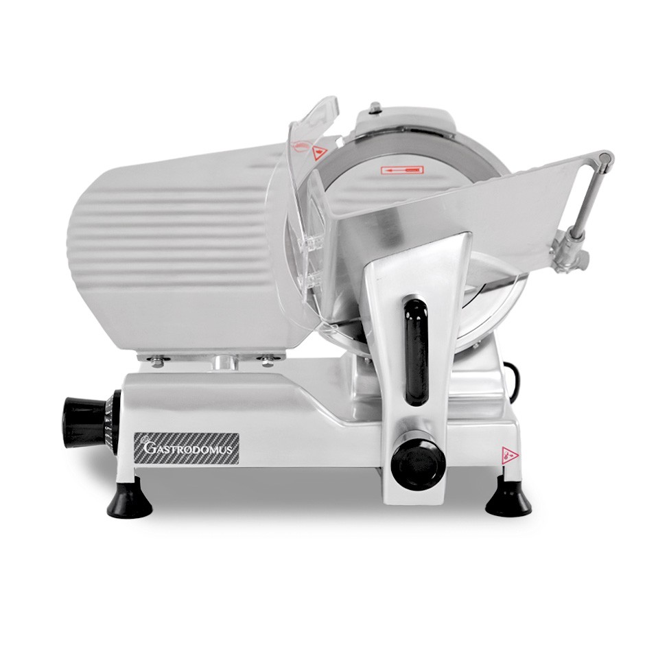 Halbautomatische Schwerkraftschneidemaschine aus eloxiertem Edelstahl, Messerdurchmesser 275 mm - Einphasig