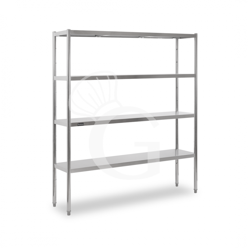 copy of Scaffale in acciaio inox con 4 ripiani, L 2000 x P 600 x H 2000 mm