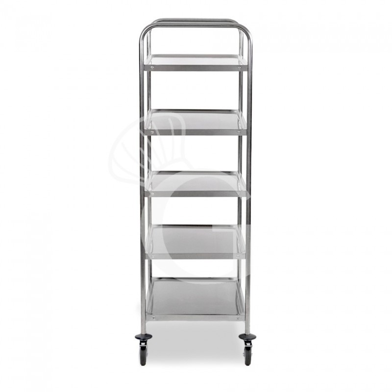 Servierwagen, Edelstahl, 5 Etagen, B 1000 mm x T 500 mm x H 1500 mm