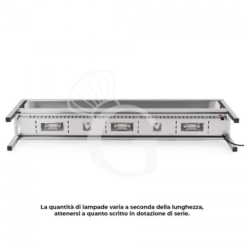 WÄRMEBRÜCKE MIT LAMPEN, 2 ETAGEN B 2000 X T 300 X H 650 MM