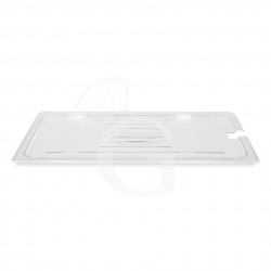 Deckel GN 1/1 mit Loch für Schöpfkelle, Polycarbonat, B 530 mm x T 325 mm