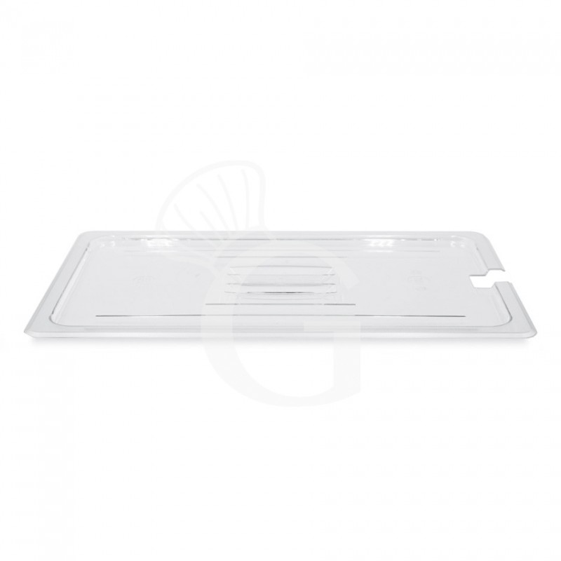 Deckel GN 1/1 mit Loch für Schöpfkelle, Polycarbonat, B 530 mm x T 325 mm Deckel GN 1/1 mit Loch für Schöpfkelle, Polycarbonat, B 530 mm x T 325 mm