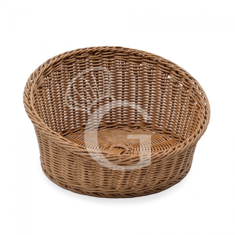 Korb, rund, synthetischer Rattan, braun, Ø 360 mm, H 100/200 mm