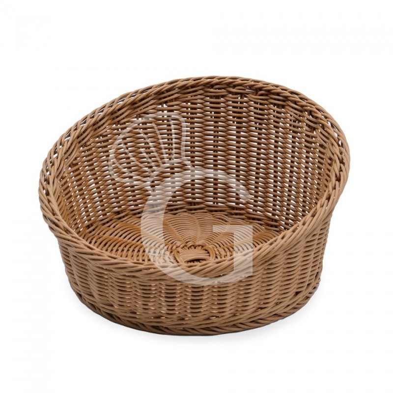 Korb, rund, synthetischer Rattan, braun, Ø 360 mm, H 100/200 mm