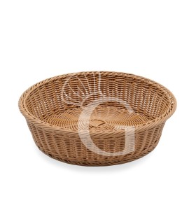 Korb, rund, synthetischer Rattan, braun, Ø 400 mm, H 100 mm