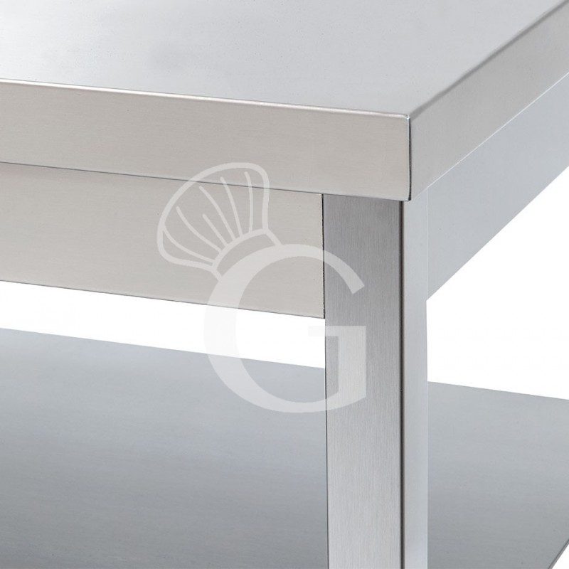Edelstahltisch, 1 Grundboden, Aufkantung, B 1300 mm X T 800 mm X H 965 mm