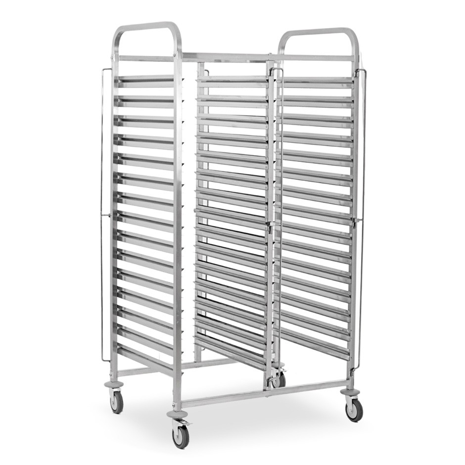 Doppel-Gastronormwagen,  15+15 GN 1/1 Bleche, B 740 mm x T 550 mm x H 1735 mm