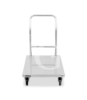 Transportwagen aus Edelstahl, 1 Abstellfläche, B 1090 mm x T 610 mm x H 900 mm, Tragfähigkeit 150 Kg