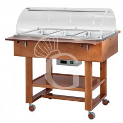 Buffetwagen/Thermowagen Bain-Marie, 3 GN 1/1 Behälter +30°/+90°C, B 1110 mm x T 1120 mm x H 1250 mm