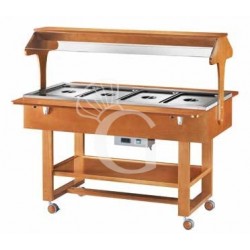 Buffetwagen/Thermowagen Bain-Marie, 4 GN 1/1 Behälter, +30°/+90°C, B 1480 mm x T 1120 mm x H 1410 mm