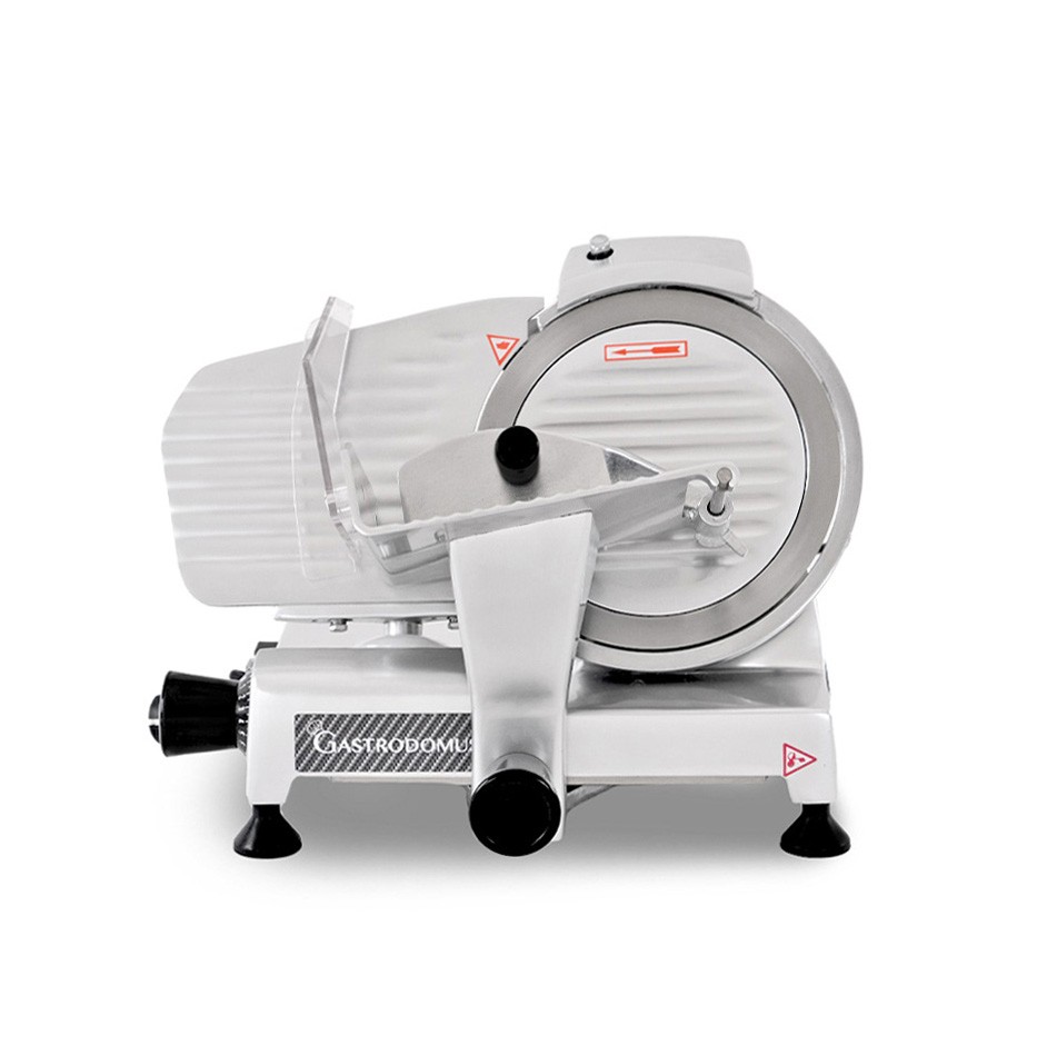 Halbautomatische Schwerkraftschneidemaschine aus eloxiertem Edelstahl, Messerdurchmesser 220 mm - Einphasig