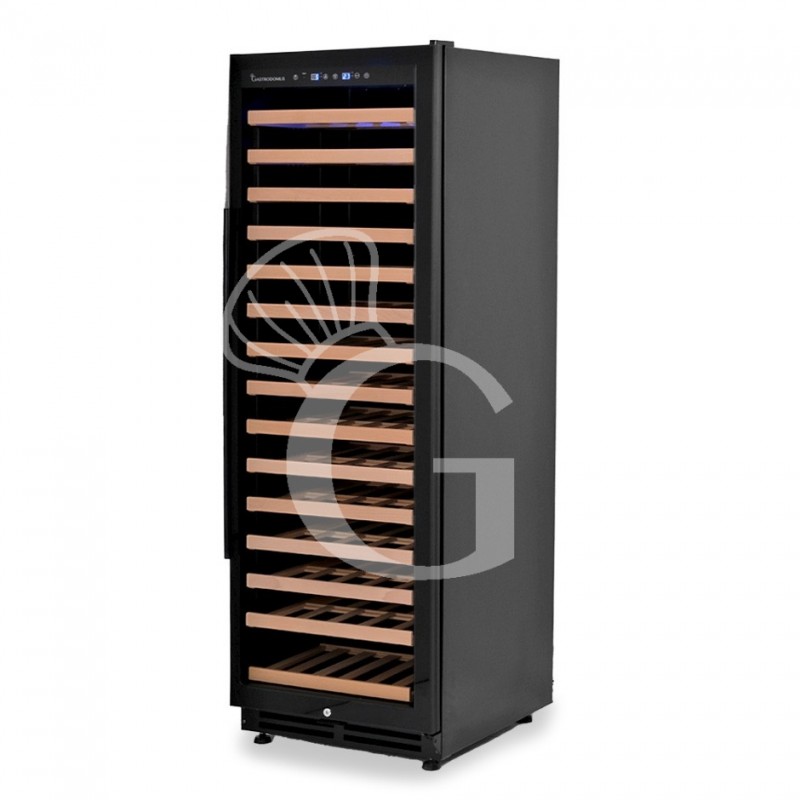 Einbau-Weinkühlschrank (420 L), 1 Kühlzone, 15 Fächer, 155 Flaschen, +5°C/+22°C, Umluftkühlung