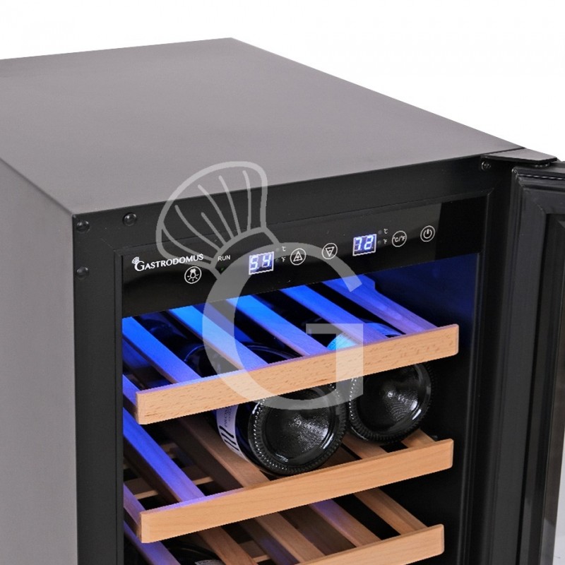 Einbau-Weinkühlschrank, Weinklimaschrank (100 Liter), 7 Fächer, 31 Flaschen, Temperatur +5°C/+22°C