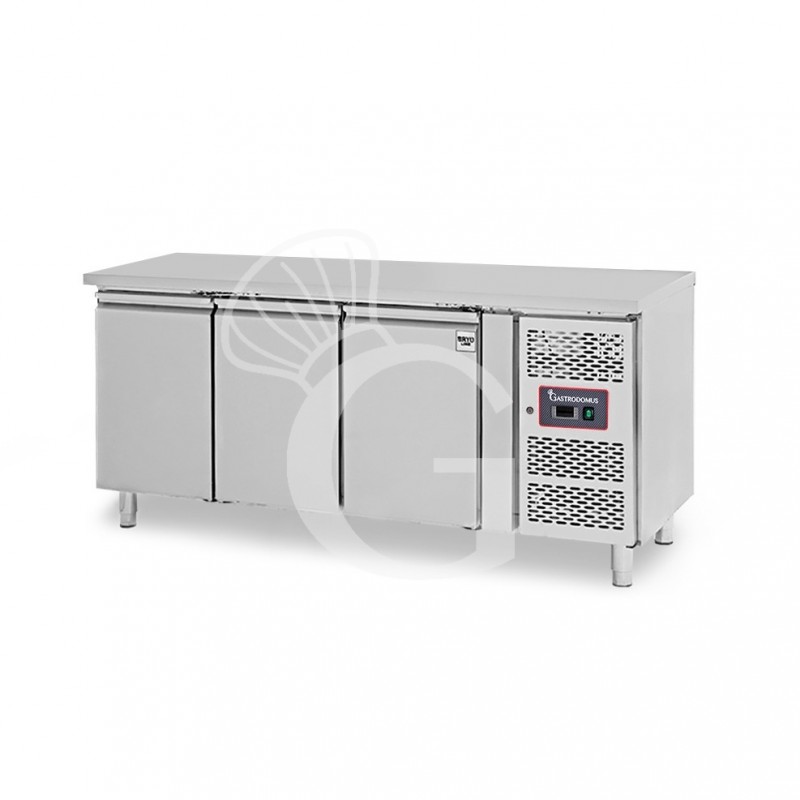 Tavolo refrigerato per pasticceria - 3 porte - 60 x 40 - piano in inox