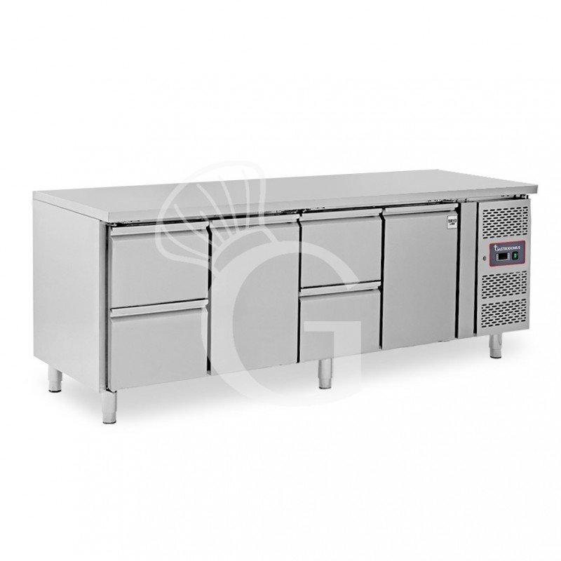 Kühltisch, 2 Türen, 4 Schubladen, Tiefe 700 mm, -2°C/+8°C