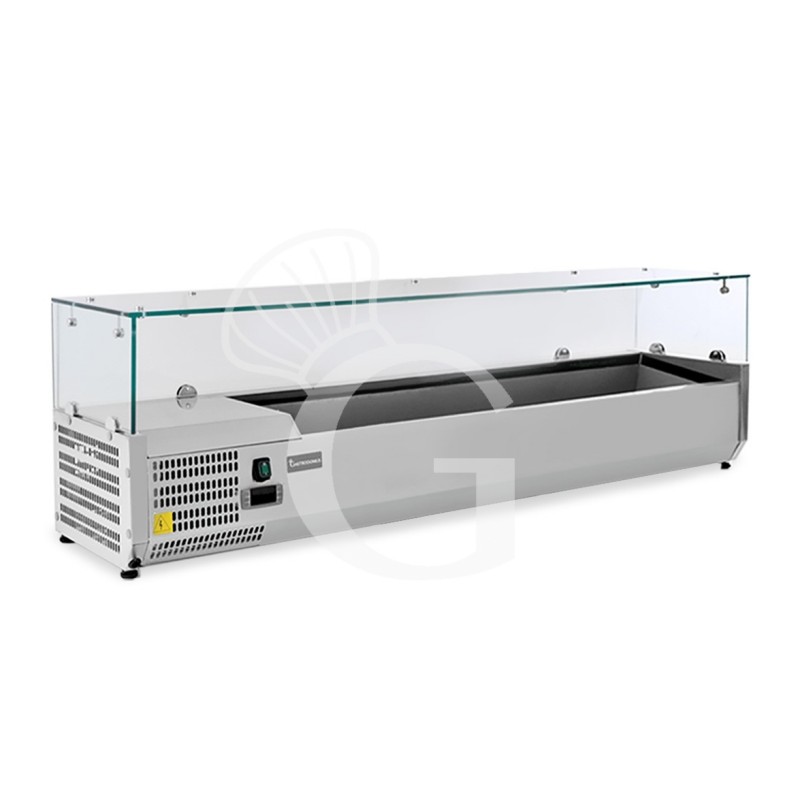 copy of Vetrinetta refrigerata per pizzeria, lunghezza 120 cm, predisposta per 5 bacinelle GN1/4