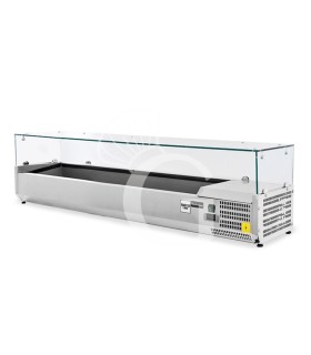 Pizza-Kühlaufsatzvitrine, Länge 1200 mm, für 3 GN1/3 Behälter + 1 GN1/2 Behälter