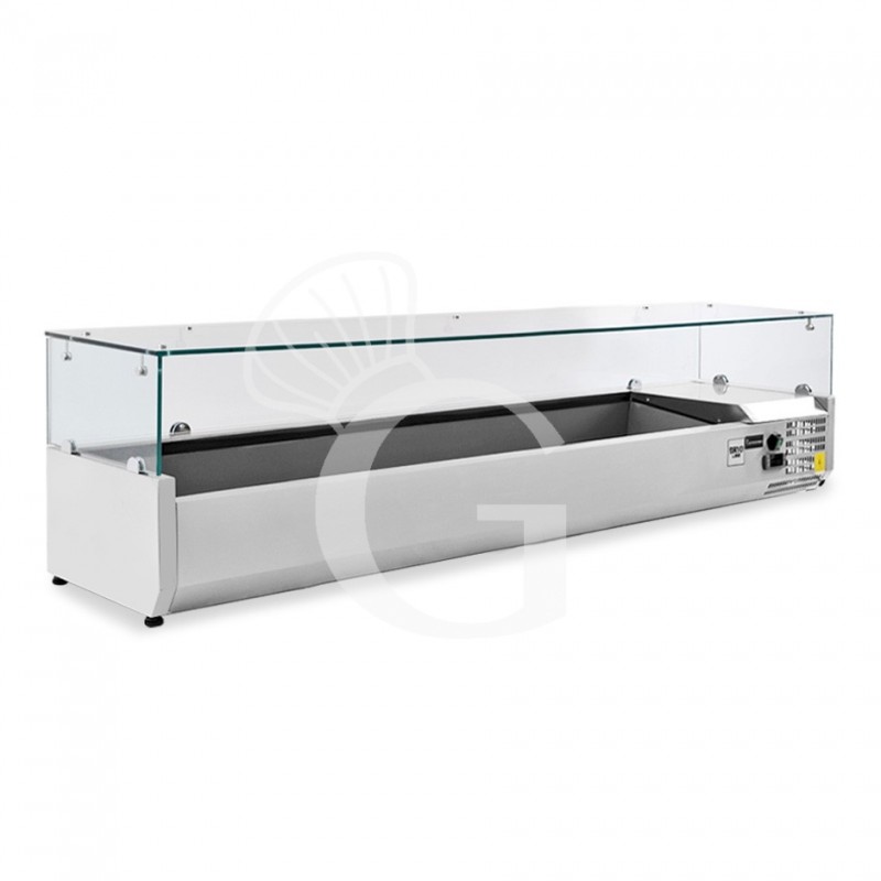 Pizza-Kühlaufsatzvitrine, Länge 1400 mm, für 6 GN1/4 Behälter