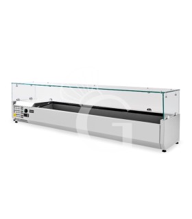 Pizza-Kühlaufsatzvitrine, Motor (links), Länge 1800 mm, für 8 Behälter GN1/3
