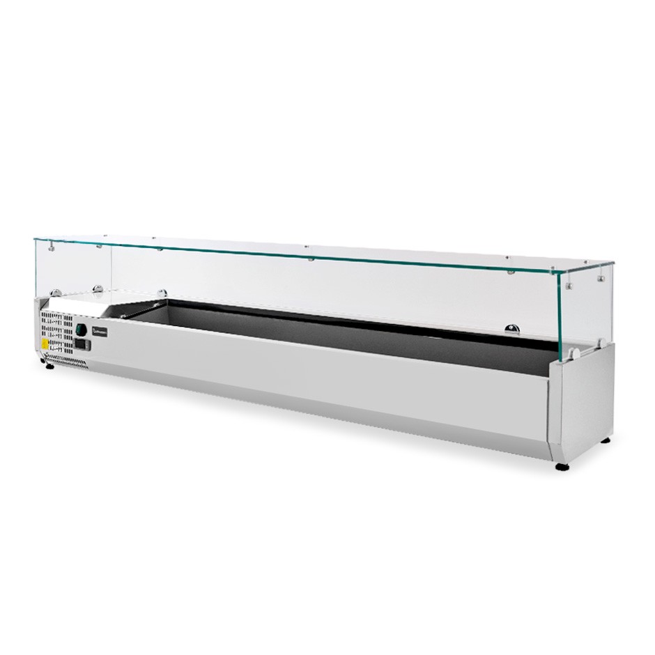 Pizza-Kühlaufsatzvitrine, Motor (links), Länge 2000 mm, für 9 Behälter GN1/3