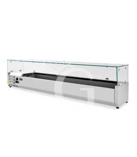 Pizza-Kühlaufsatzvitrine, Motor (links), Länge 2000 mm, für 10 Behälter GN1/4