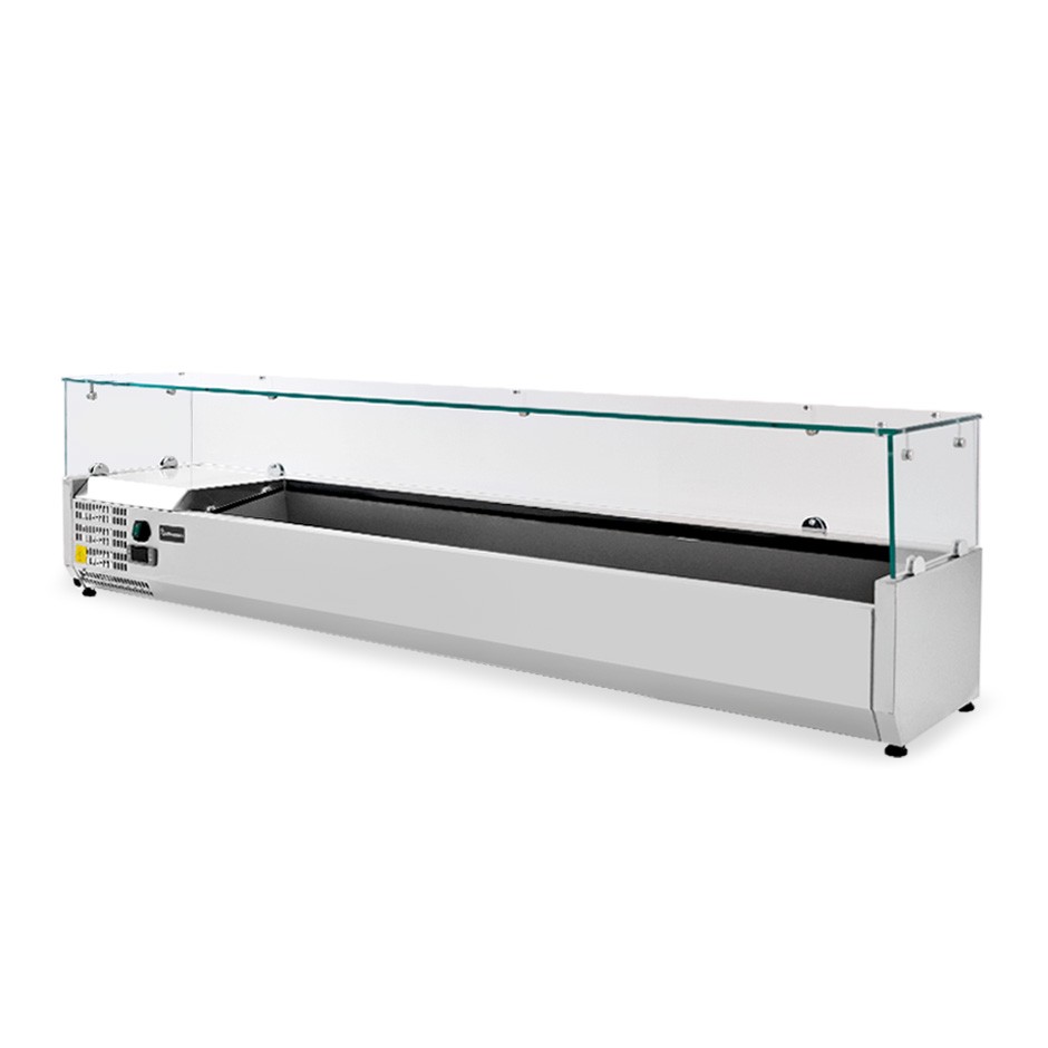 Pizza-Kühlaufsatzvitrine, Motor (links), Länge 1800 mm, für 8 Behälter GN1/4