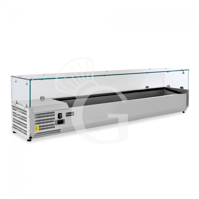 Pizza-Kühlaufsatzvitrine, Motor (links), Länge 1800 mm, für 8 Behälter GN1/4