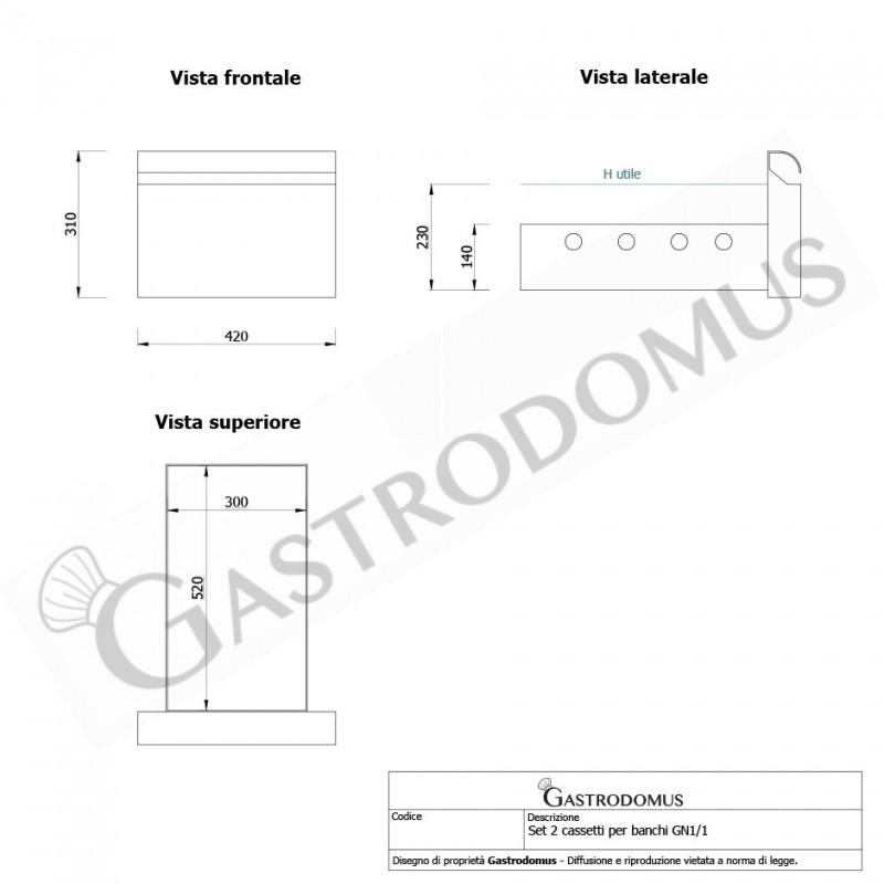 Kühltisch, 1-türig, 2 Schubladen, Tiefe 700 mm, -2°C/+8°C