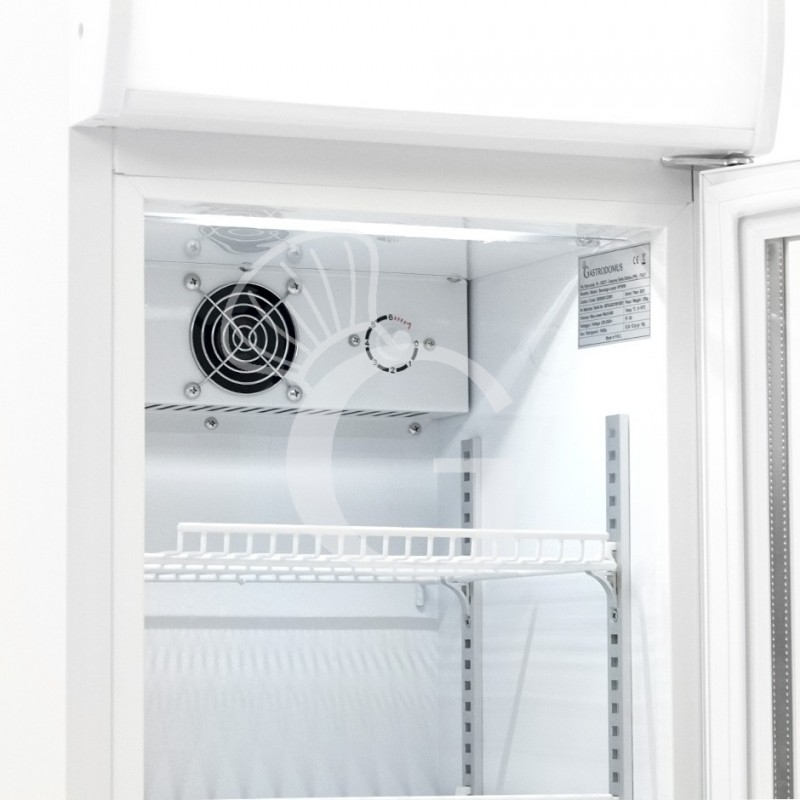 Weißer Mini-Getränkekühlschrank (44 L), Umluftkühlung, Temperatur 0°C/+10°C, Flügeltür