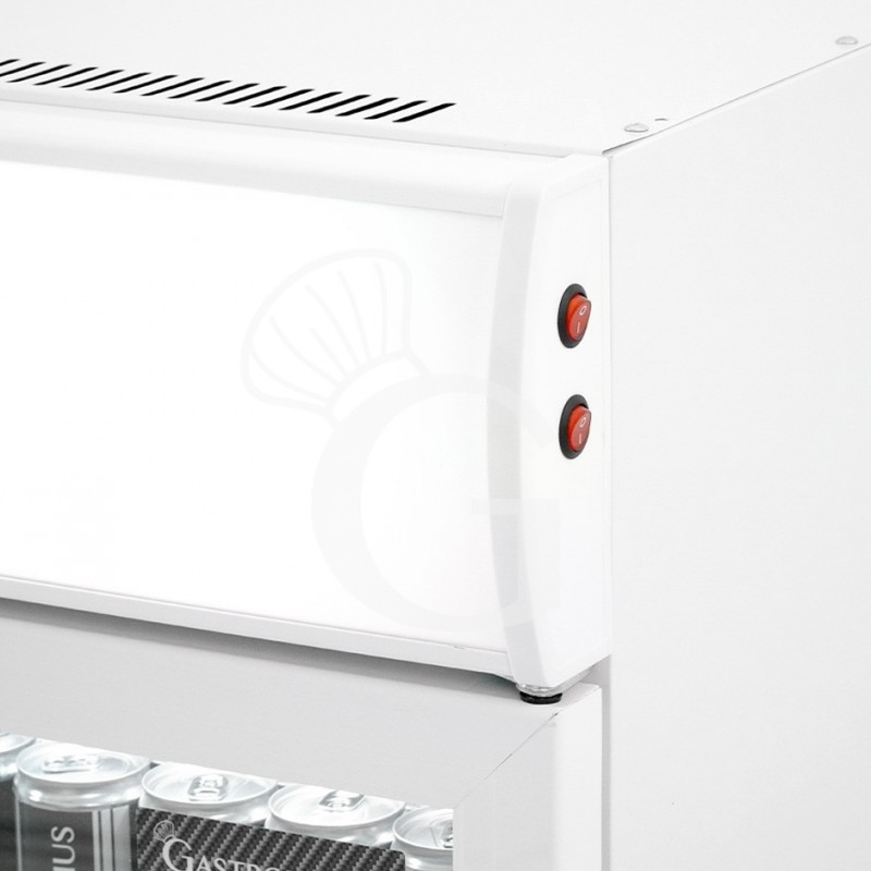 Weißer Mini-Getränkekühlschrank (44 L), Umluftkühlung, Temperatur 0°C/+10°C, Flügeltür