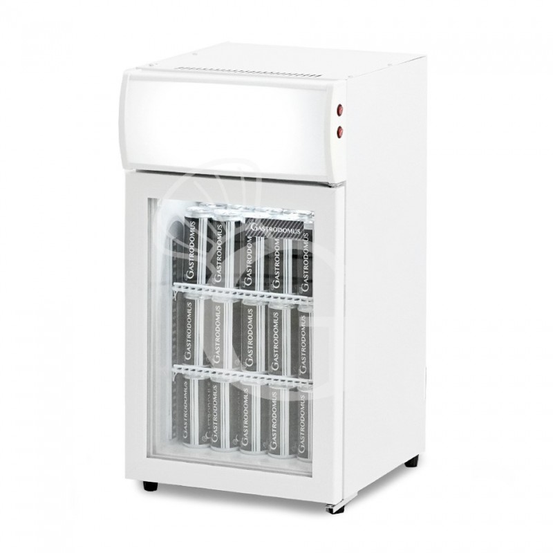 Weißer Mini-Getränkekühlschrank (44 L), Umluftkühlung, Temperatur 0°C/+10°C, Flügeltür