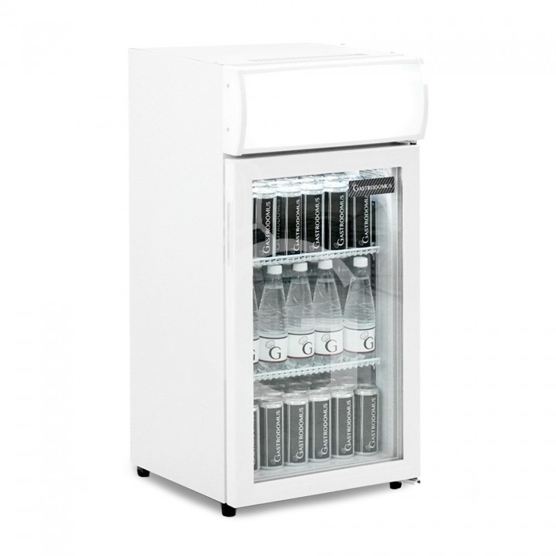 Weißer Mini-Getränkekühlschrank (44 L), Umluftkühlung, Temperatur 0°C/+10°C, Flügeltür