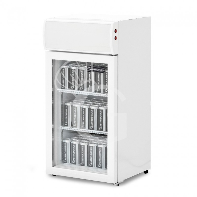 Weißer Mini-Getränkekühlschrank (60 L), Umluftkühlung, Temperatur 0°C/+10°C, Flügeltür
