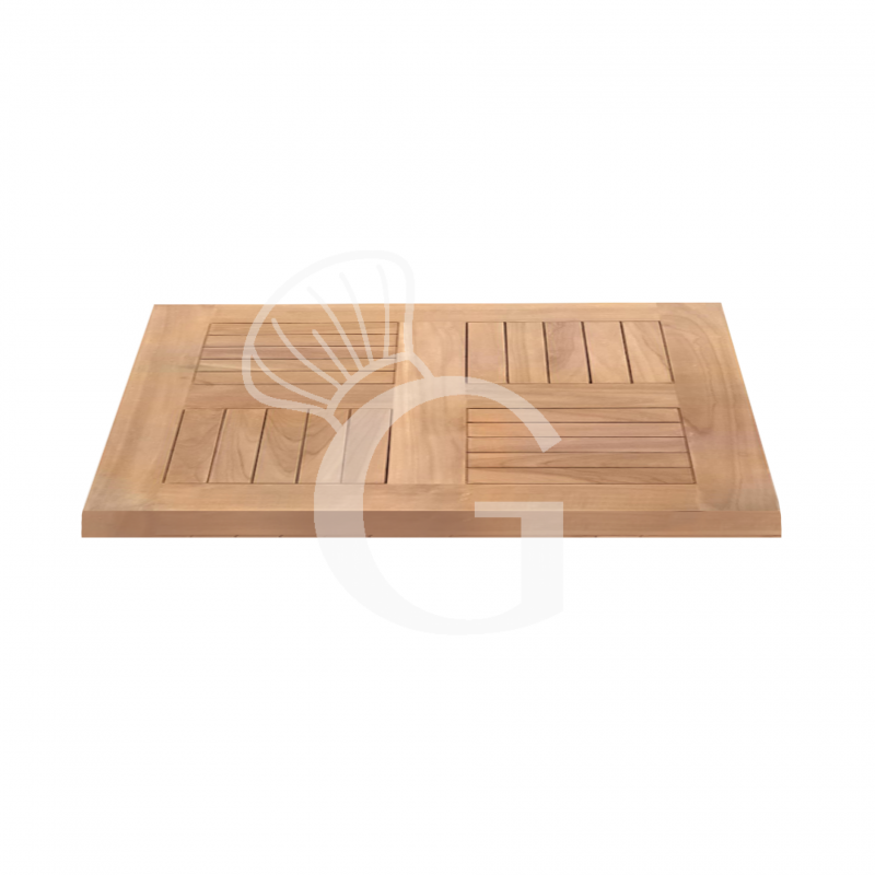 Teakholz - Tischplatte, quadratisch, für den Außenbereich, 600 x 600 mm