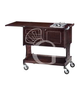 Flambierwagen, 1 Kochstelle mit 2 Kochplatten, B 1450 mm x T 580 mm x H 910 mm