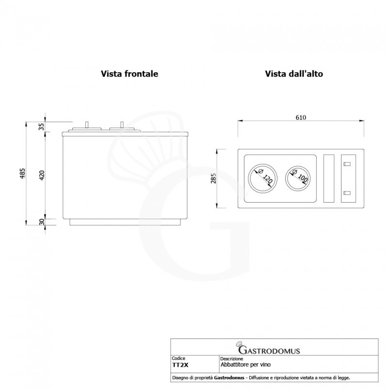 Elektrischer Weinkühler/Schnellkühler, Tischgerät, für 2 Flaschen, B 605 mm x T 283 mm x H 445 mm