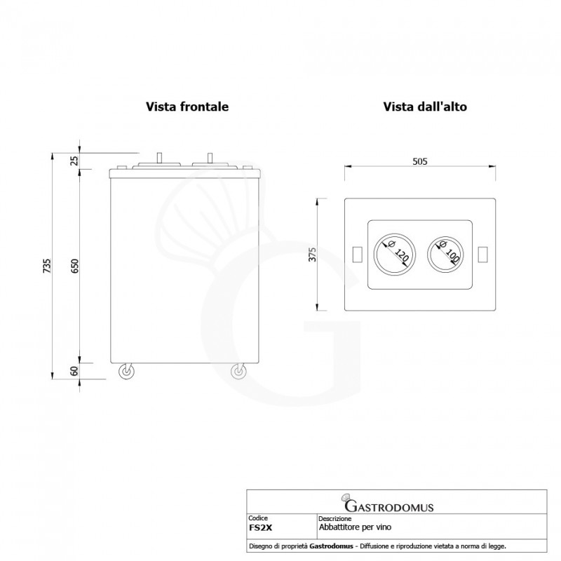 Elektrischer Weinkühler/Schnellkühler, Tischgerät, für 2 Flaschen, B 500 mm x T 370 mm x H 720 mm, mit Räder