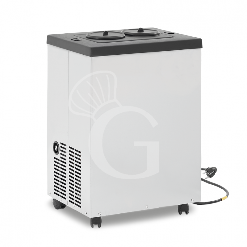 Elektrischer Weinkühler/Schnellkühler, Tischgerät, für 2 Flaschen, B 500 mm x T 370 mm x H 720 mm, mit Räder