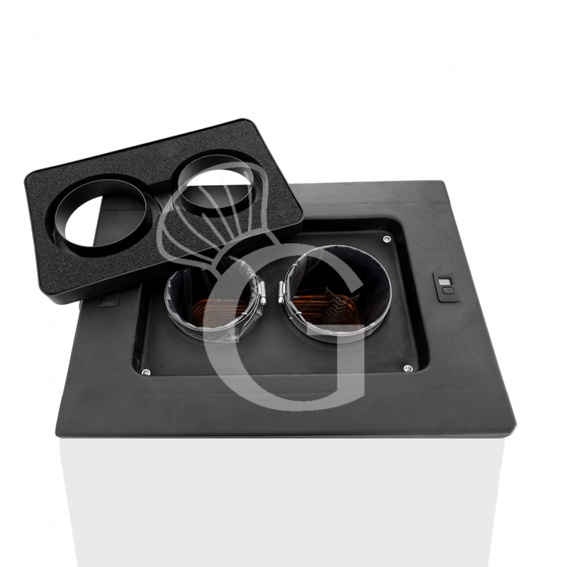 Elektrischer Weinkühler/Schnellkühler, Tischgerät, für 2 Flaschen, B 500 mm x T 370 mm x H 720 mm, mit Räder