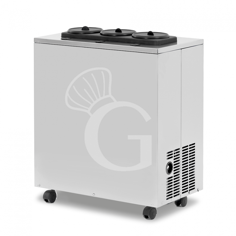 Elektrischer Weinkühler/Schnellkühler, Tischgerät, für 3 Flaschen, B 630 mm x T 370 mm x H 720 mm, mit Räder