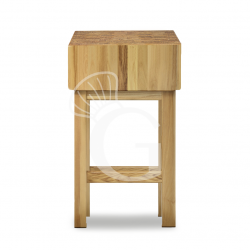 Hackblock (Stärke 250 mm) mit Untergestell, Akazienholz, B 400 mm x T 400 mm x H 900 mm