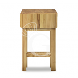 Hackblock (Stärke 250 mm) mit Untergestell, Akazienholz, B 500 mm x T 500 mm x H 900 mm