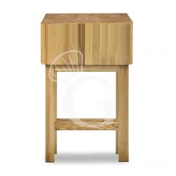 Hackblock (Stärke 250 mm) mit Untergestell, Akazienholz, B 700 mm x T 600 mm x H 900 mm