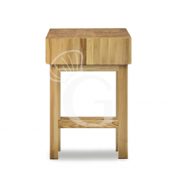 Hackblock (Stärke 170 mm) mit Untergestell, Akazienholz, B 700 mm x T 400 mm x H 900 mm