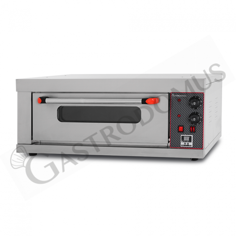 Elektro-Pizzaofen, 1 Backkammer, für 1 Pizza (Ø 320 mm), mechanische Kontrolle, 320 °C, 3,2 kW