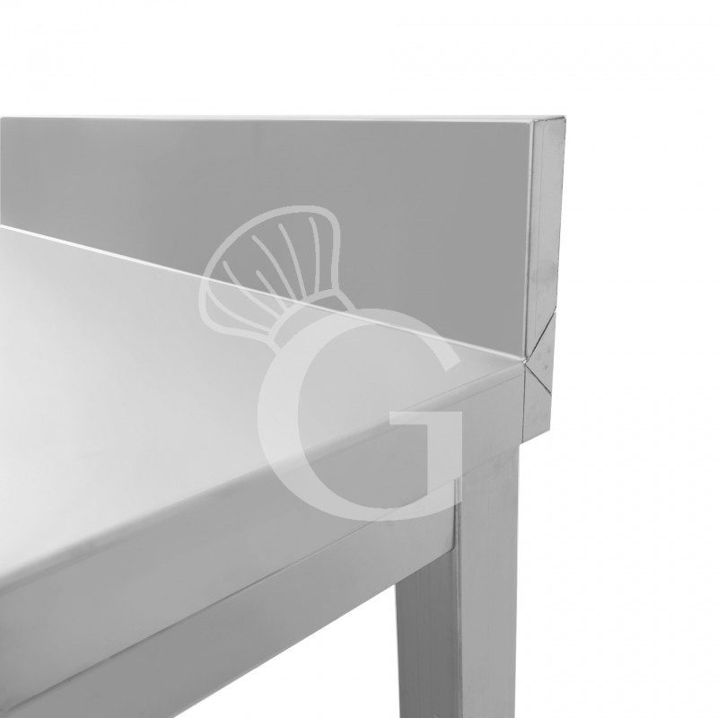 Edelstahltisch mit Aufkantung, B 800 mm X T 700 mm X H 965 mm