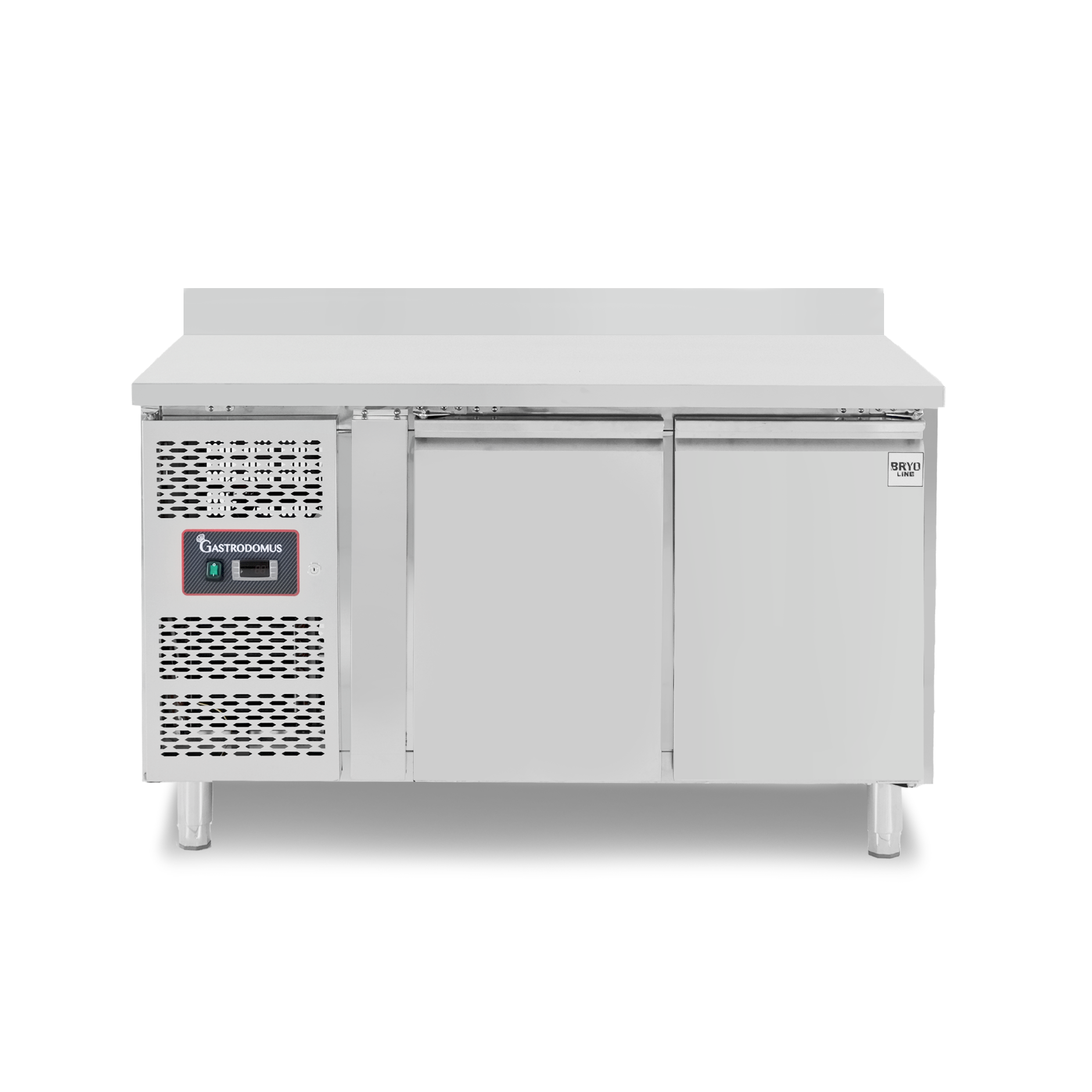 Kühltisch, 2-türig, Aufkantung, T600 mm, +2°C/+8°C, Motor links, Energieklasse B