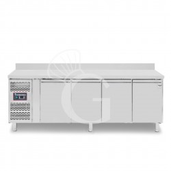 Kühltisch, 4-türig, Aufkantung, Tiefe 600 mm, +2°C/+8°C, Motor auf der linken Seiten