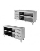 Offene Arbeitsschränke mit 3 vertikalen Schubladen, T 600 mm